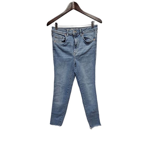 We The Free People High Waist Cropped Skinny Jeans 30 Raw Hem - Picture 5 of 5